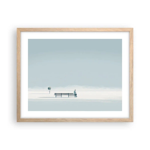 Póster en marco roble claro - Sí, estoy esperando - 50x40 cm