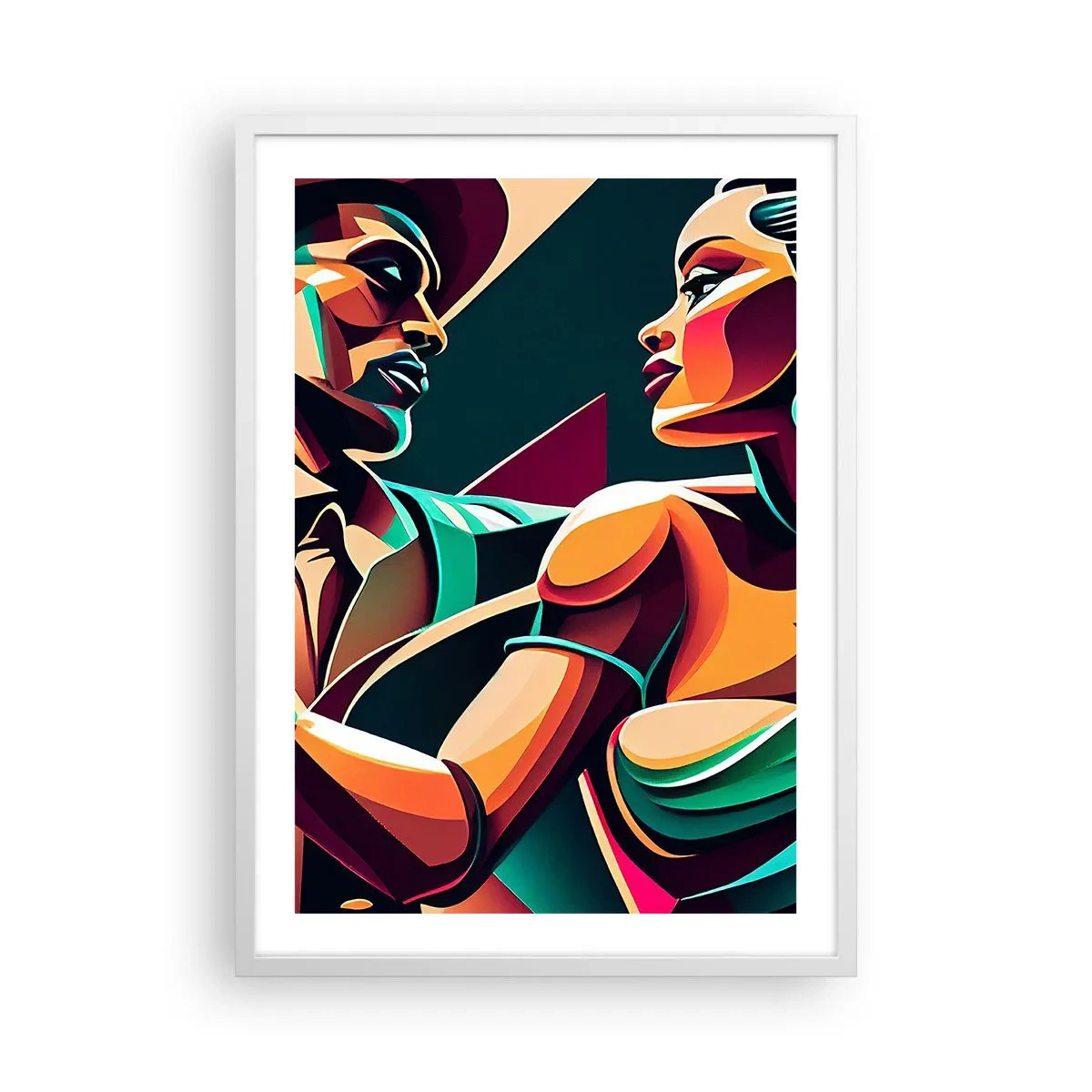 Póster en marco blanco - Al ritmo del corazón - 50x70 cm
