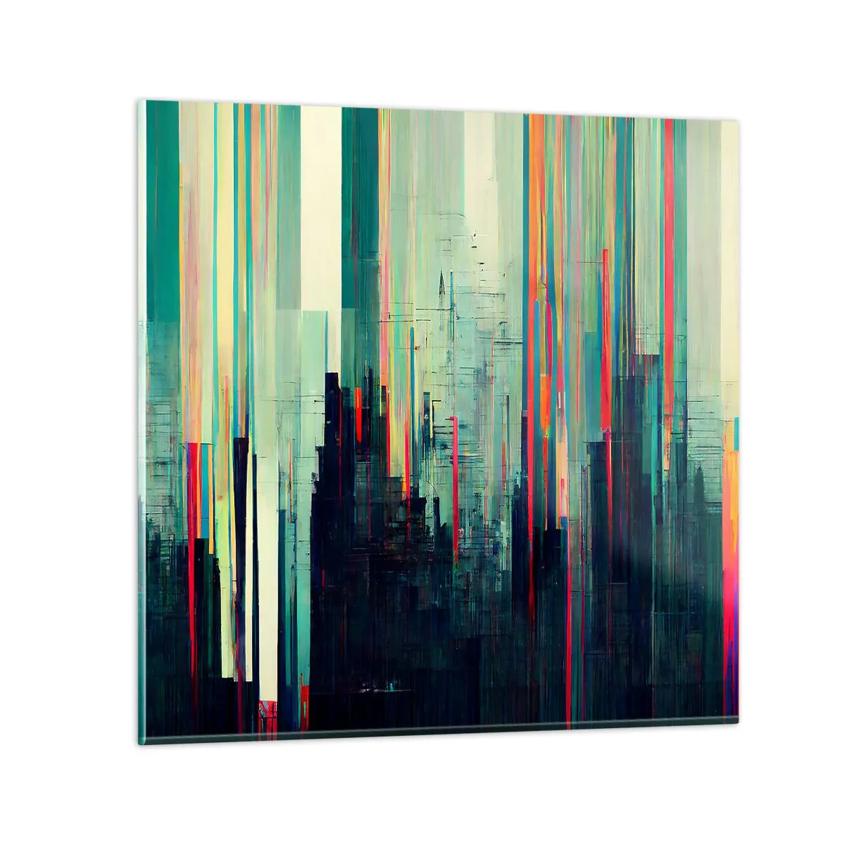 Cuadro sobre vidrio - Impresiones sobre Vidrio - Ciudad futurista - 30x30 cm