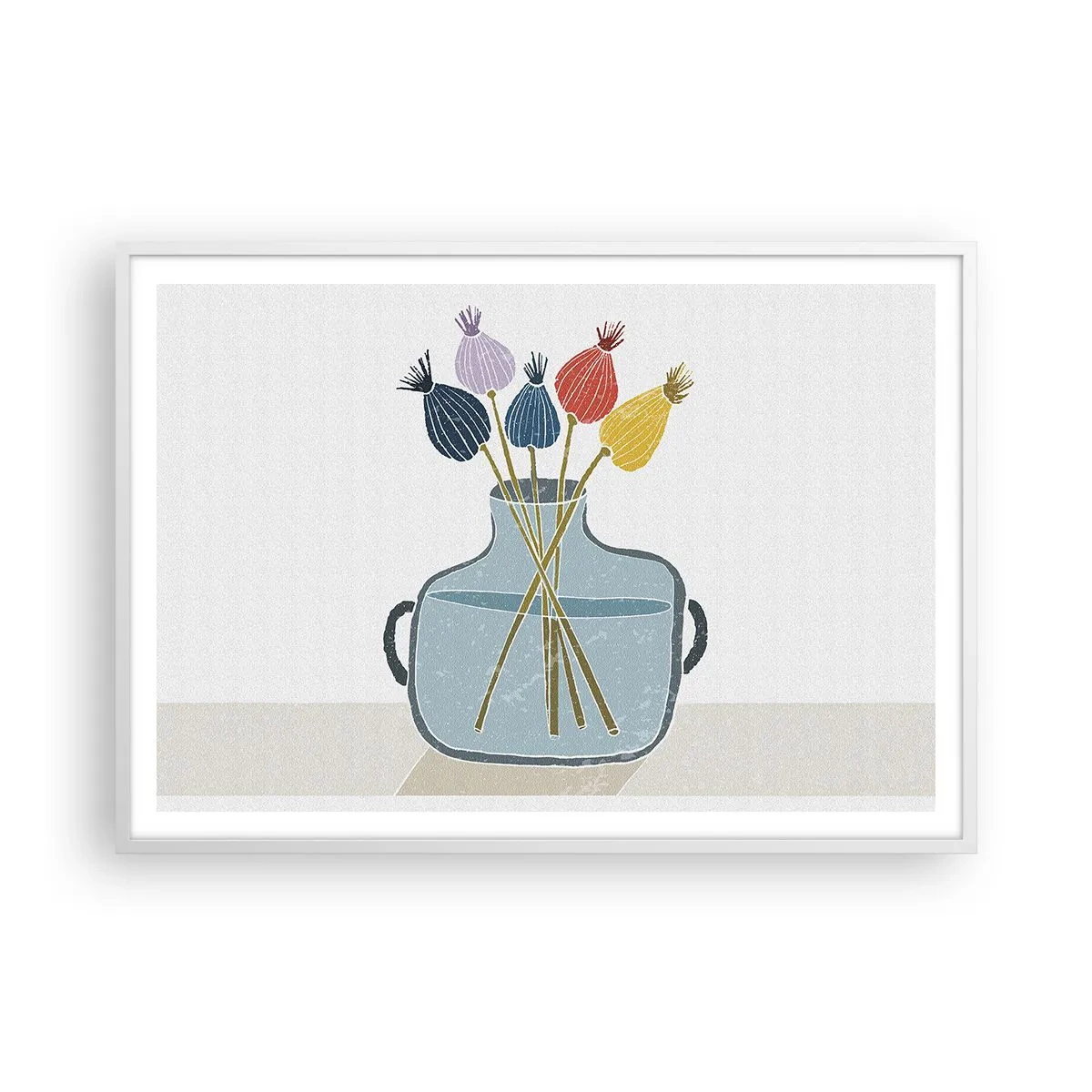 Póster en marco blanco - Como una semilla de amapola - 100x70 cm