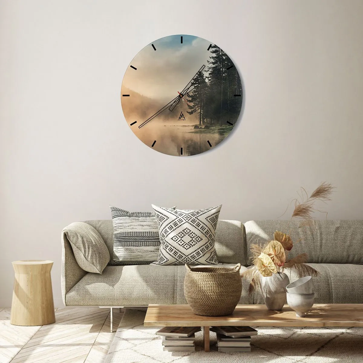 Reloj de pared - Reloj de vidrio - El nacimiento de un día - 40x40 cm