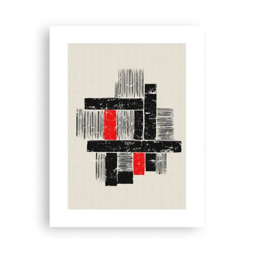 Póster - Rojo y negro - 30x40 cm
