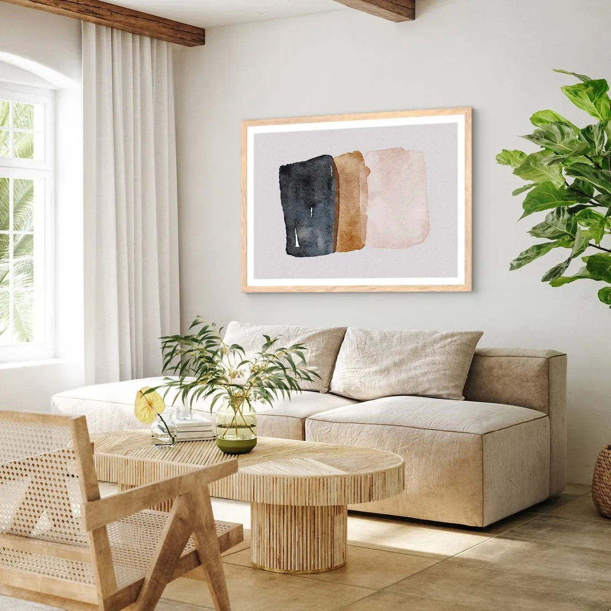 Póster en marco roble claro - Una composición de colores tierra - 40x30 cm