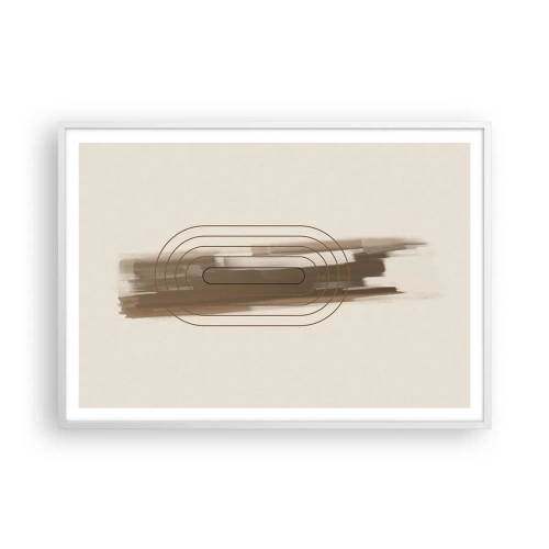 Póster en marco blanco - Un soplo de gris - 100x70 cm