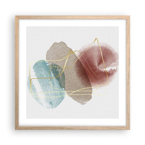 Póster en marco roble claro - Abstracción coral del espacio - 50x50 cm