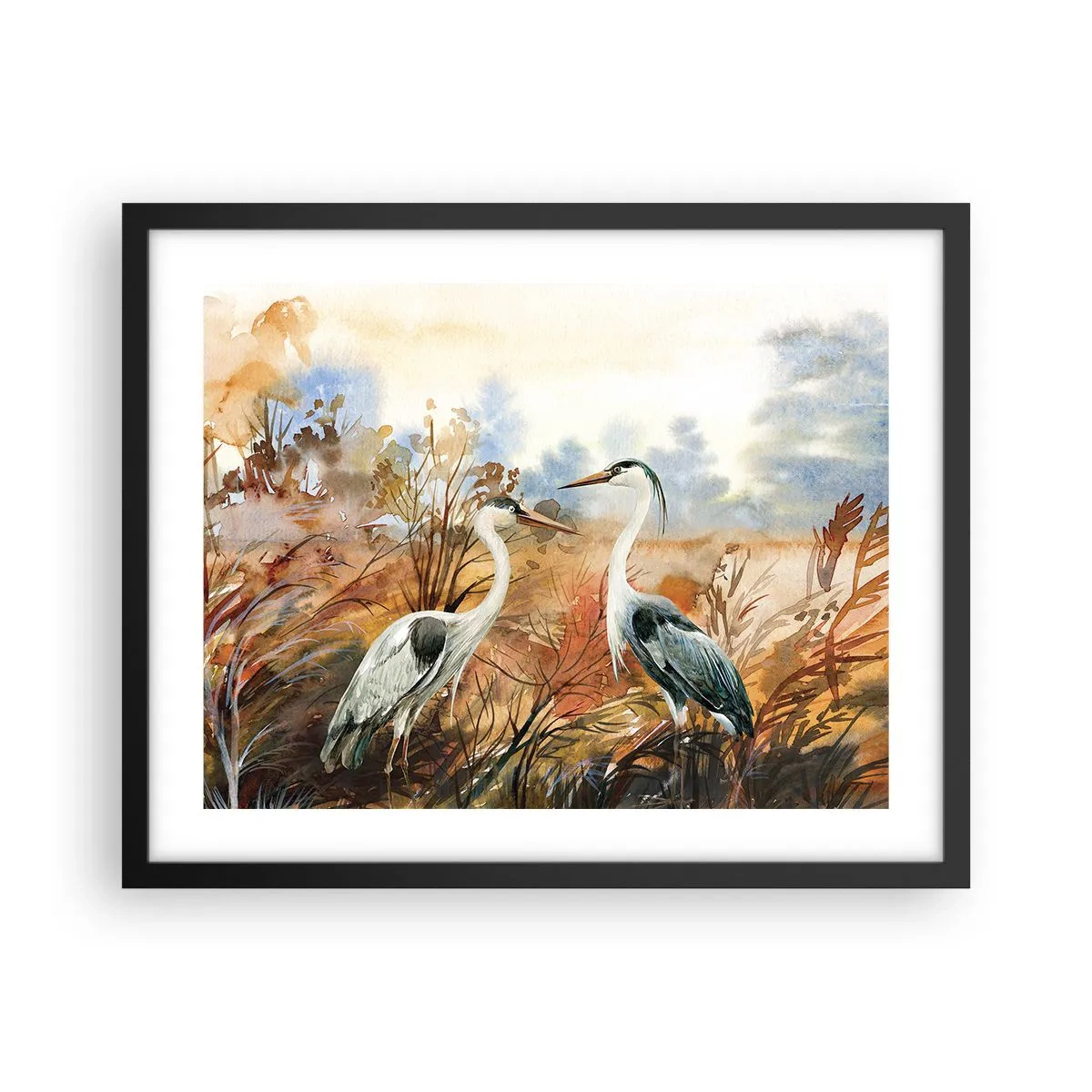 Póster en marco negro - ¿A dónde nos dirigimos en otoño? - 50x40 cm