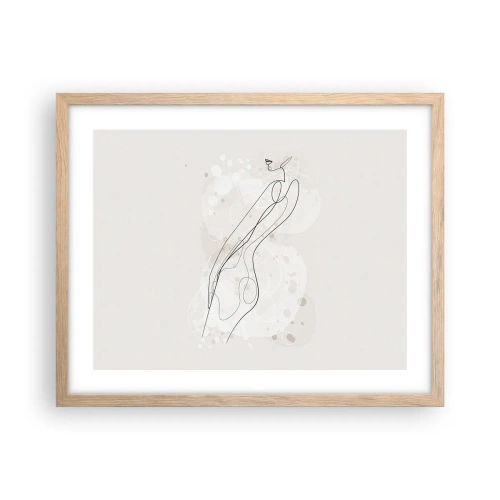 Póster en marco roble claro - Una mirada no dice nada y al mismo tiempo lo dice todo - 50x40 cm