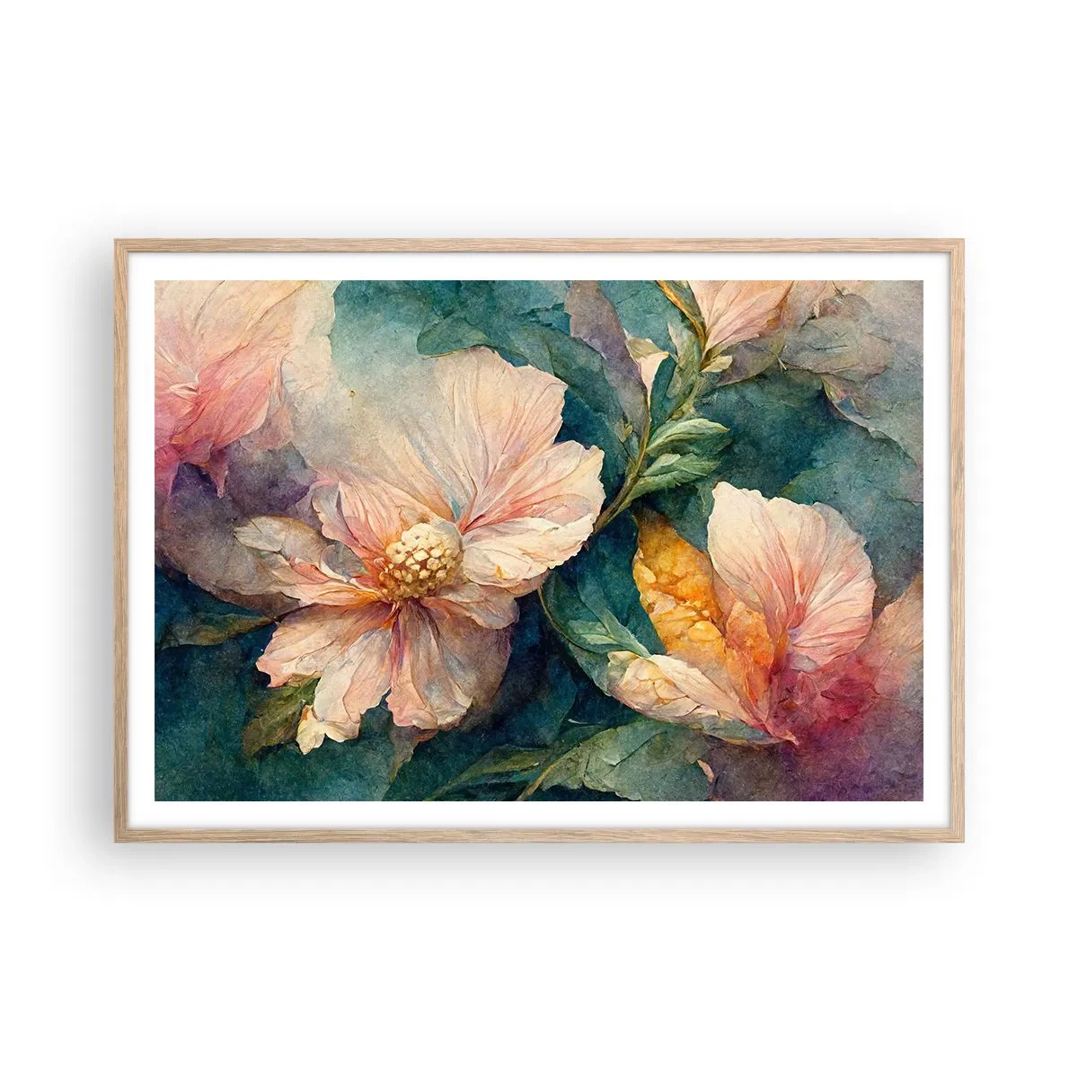 Póster en marco roble claro - La sutileza misma - 100x70 cm