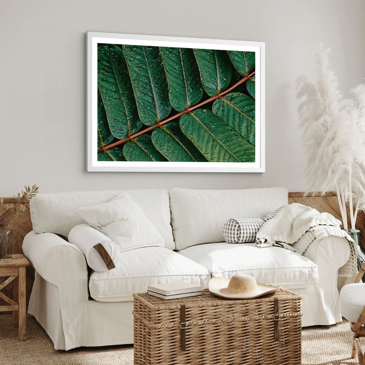 Póster en marco blanco - En un ritmo verde - 100x70 cm