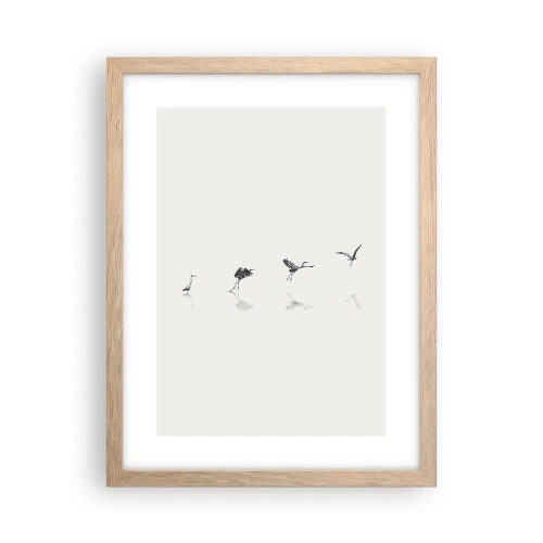 Póster en marco roble claro - Cuatro sencillos pasos para despegar - 30x40 cm