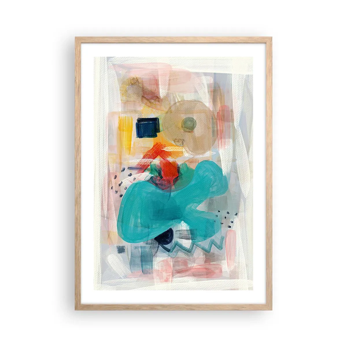 Póster en marco roble claro - Un juego de colores - 50x70 cm