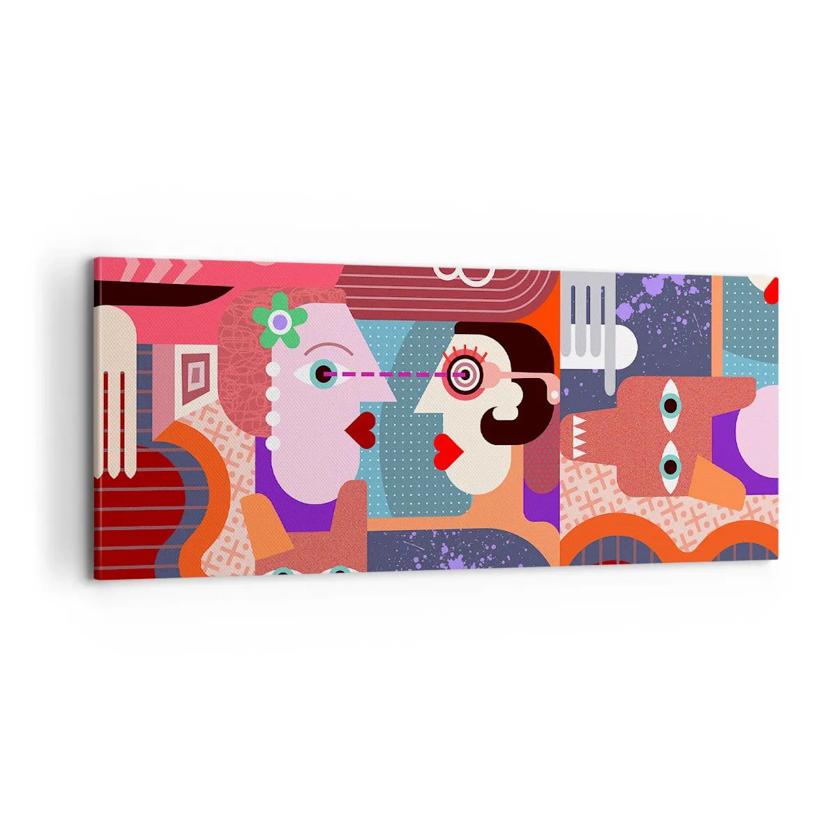Cuadro sobre lienzo - Impresión de Imagen - Cara a cara - 100x40 cm