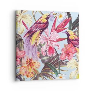 Cuadro sobre lienzo - Impresión de Imagen - Pétalos y plumas - 30x30 cm