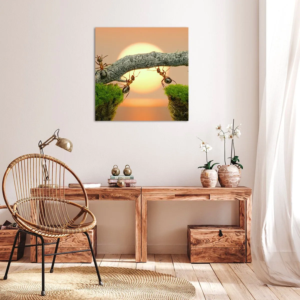 Cuadro sobre lienzo - Impresión de Imagen - Trabajar juntos con alegría - 60x60 cm