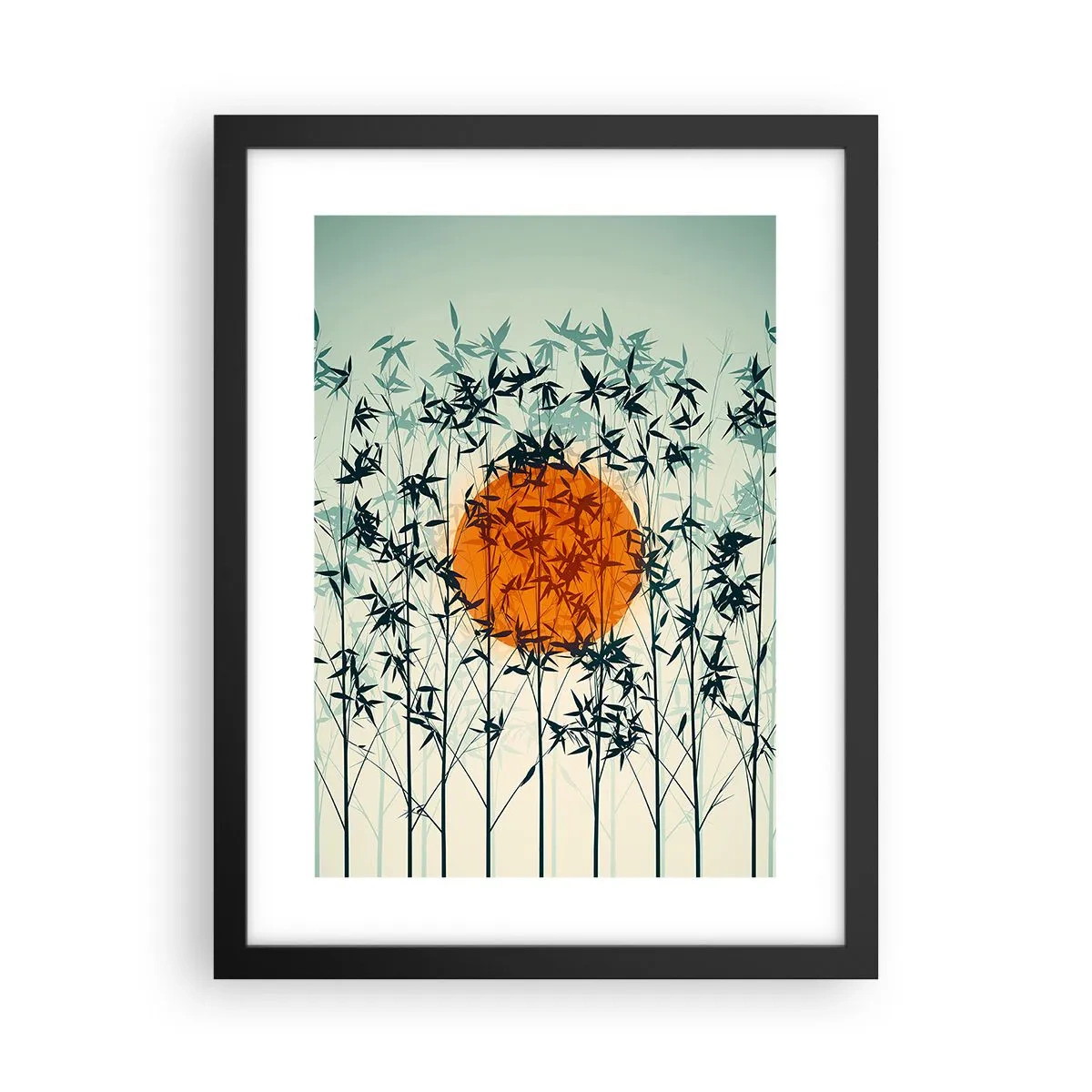 Póster en marco negro - El sol de Japón - 30x40 cm