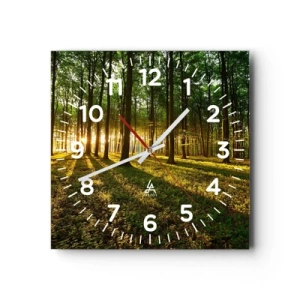 Reloj de pared - Reloj de vidrio - Una fotografía de todos los manantiales - 40x40 cm