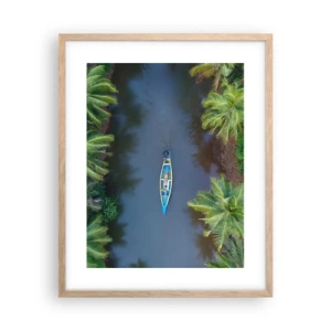 Póster en marco roble claro - En un sendero tropical - 40x50 cm