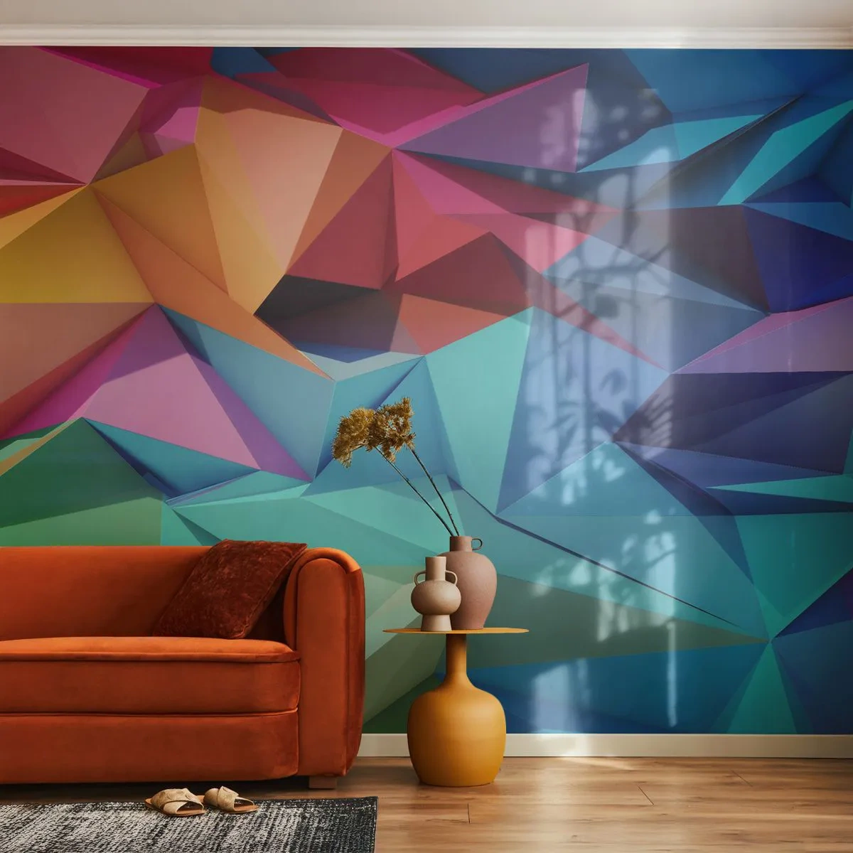 Fotomural Standard Eco - Origami arco iris - Abstracción, 3D, Gráficos - 200x140 cm