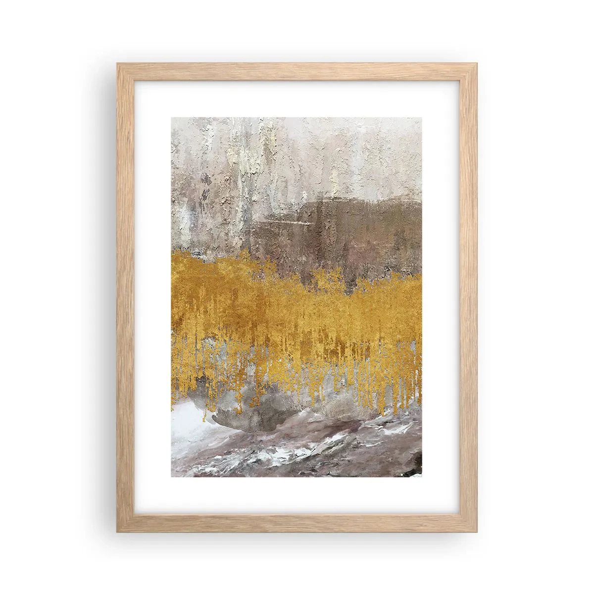 Póster en marco roble claro - Una ráfaga dorada - 30x40 cm