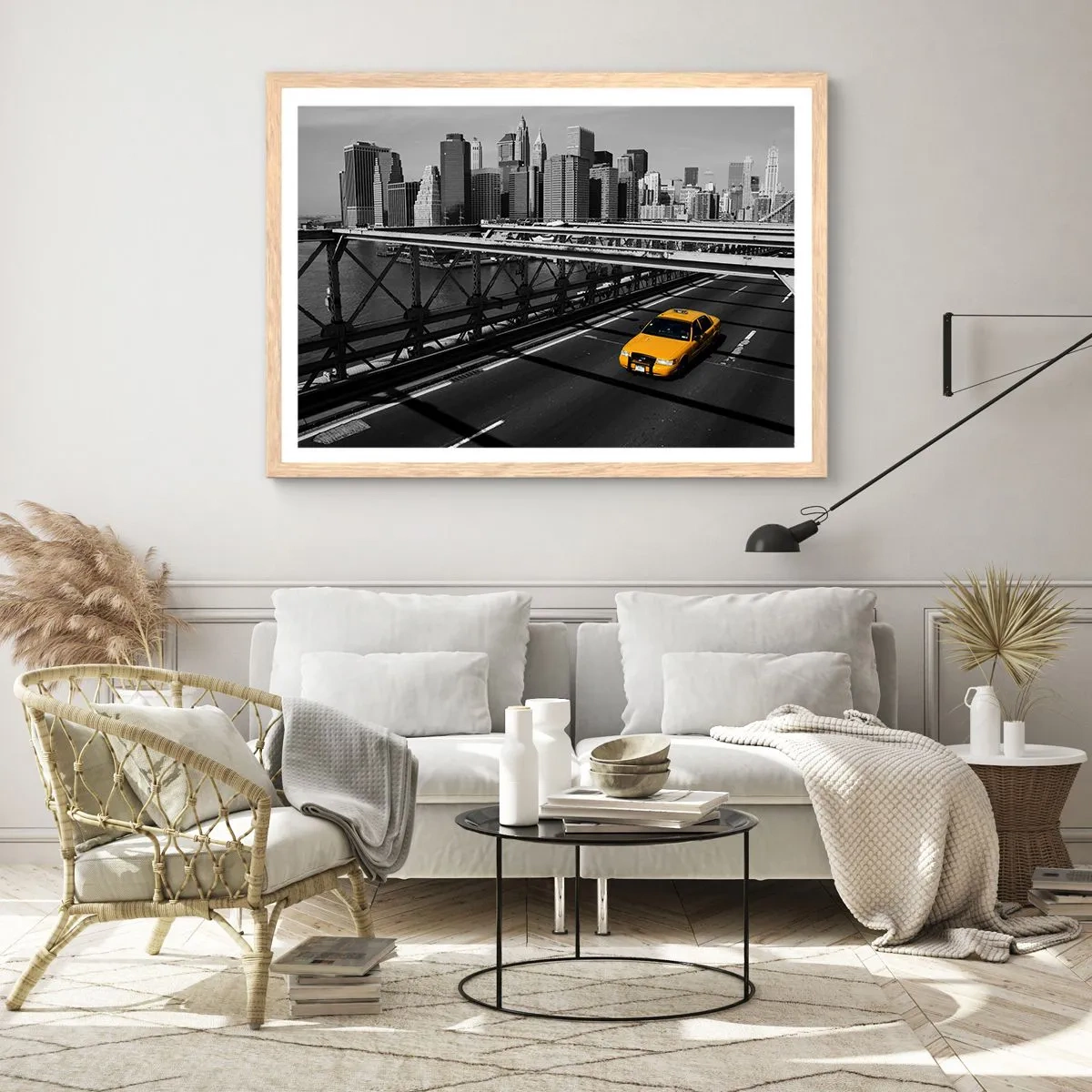 Póster en marco roble claro - El color de la gran ciudad - 40x30 cm