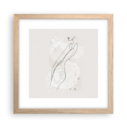 Póster en marco roble claro - Una mirada no dice nada y al mismo tiempo lo dice todo - 30x30 cm