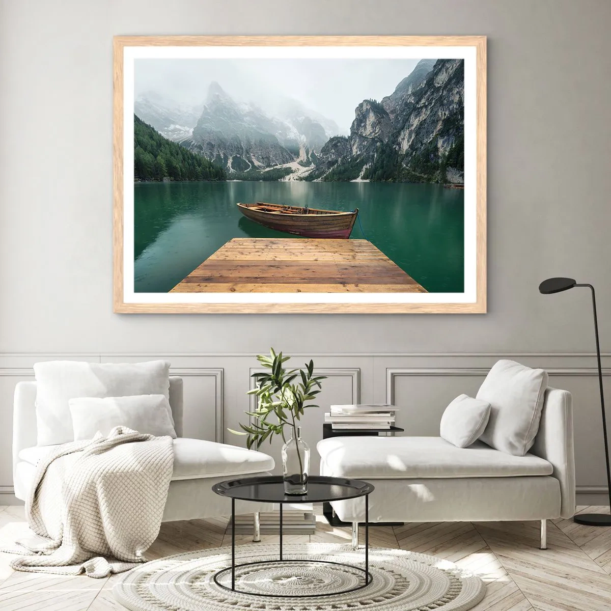 Póster en marco roble claro - Paisaje inolvidable - 91x61 cm