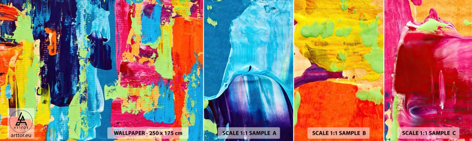 Muestra de fotomural autoadhesivo Deluxe Sticker - ¡La vida es hermosa! - Abstracción, Gráficos, Pedazo - 100x30 cm