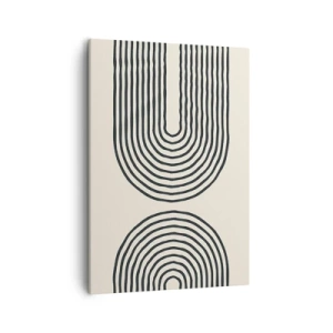 Cuadro sobre lienzo - Impresión de Imagen - Patrón geométrico abstracto con líneas simétricas sobre un fondo claro. - 50x70cm - Próximamente... - Decoración de pared moderna para salón y dormitorio ARTTOR