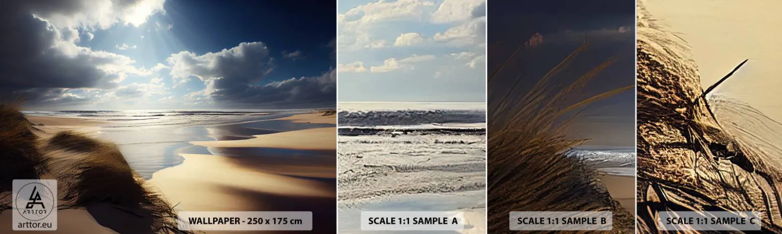 Muestra De Fotomural Standard Eco - Playa, playa salvaje - Playa, Mar, Dunas - 100x30 cm