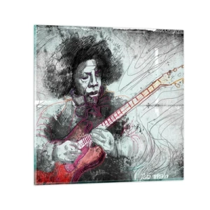 Cuadro sobre vidrio - Impresiones sobre Vidrio - Volando con la música - 70x70 cm