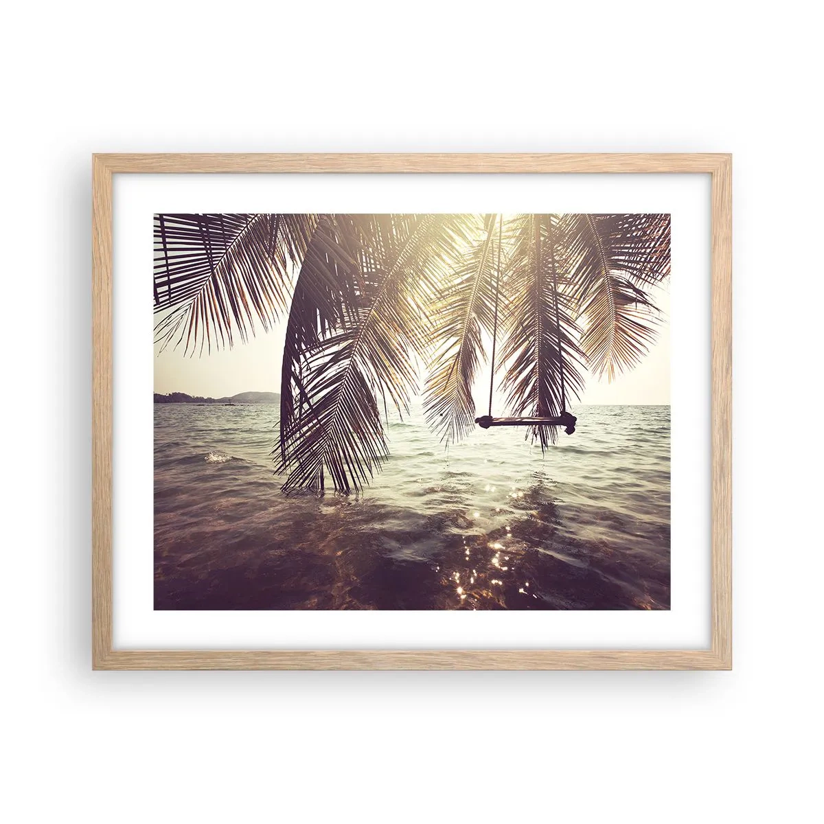 Póster en marco roble claro - Columpiar la imaginación - 50x40 cm