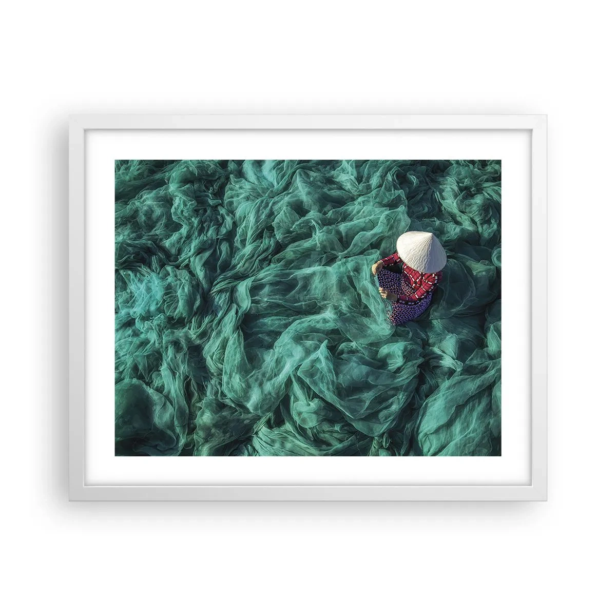 Póster en marco blanco - En un mar de redes - 50x40 cm