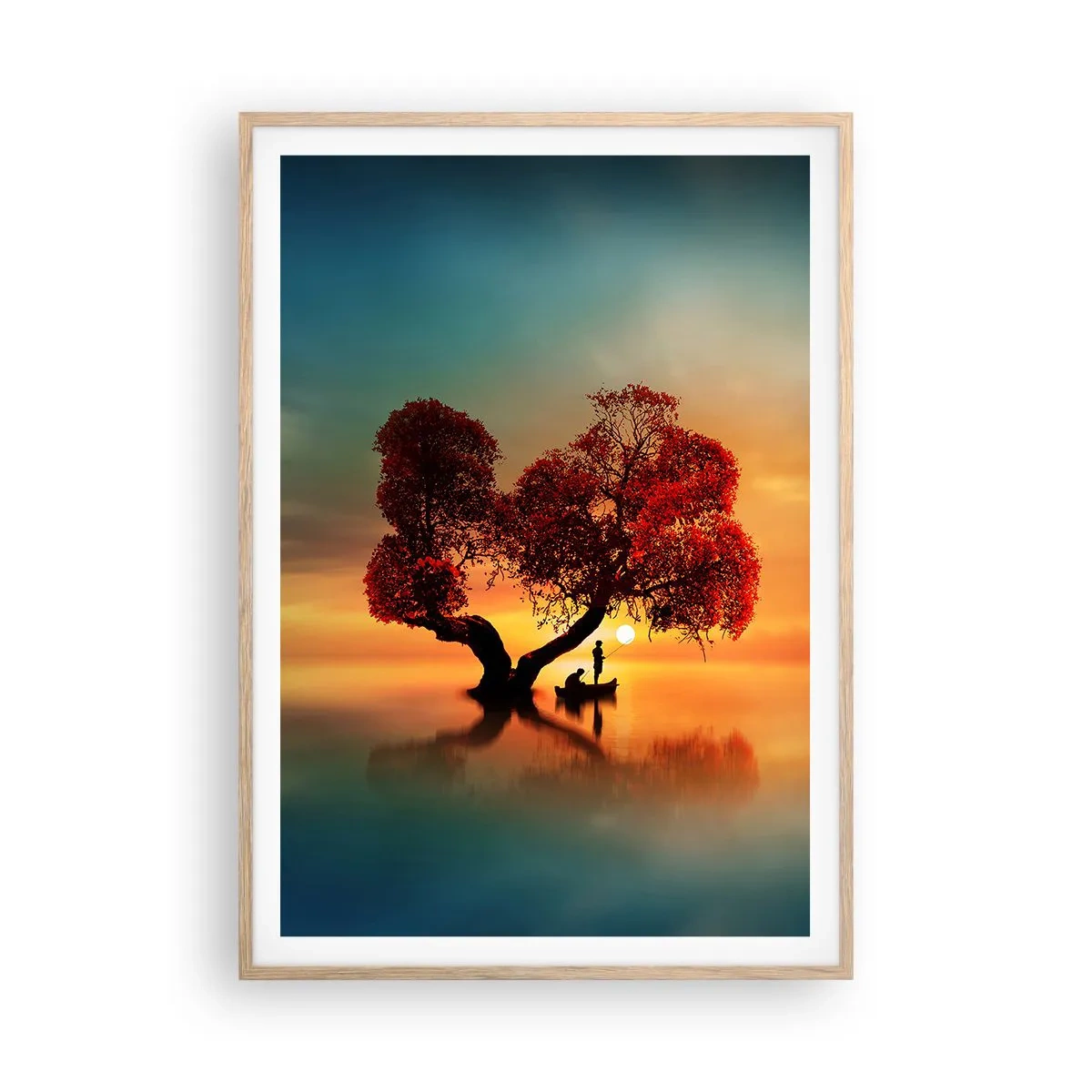 Póster en marco roble claro - La lejanía y el silencio del mundo - 70x100 cm