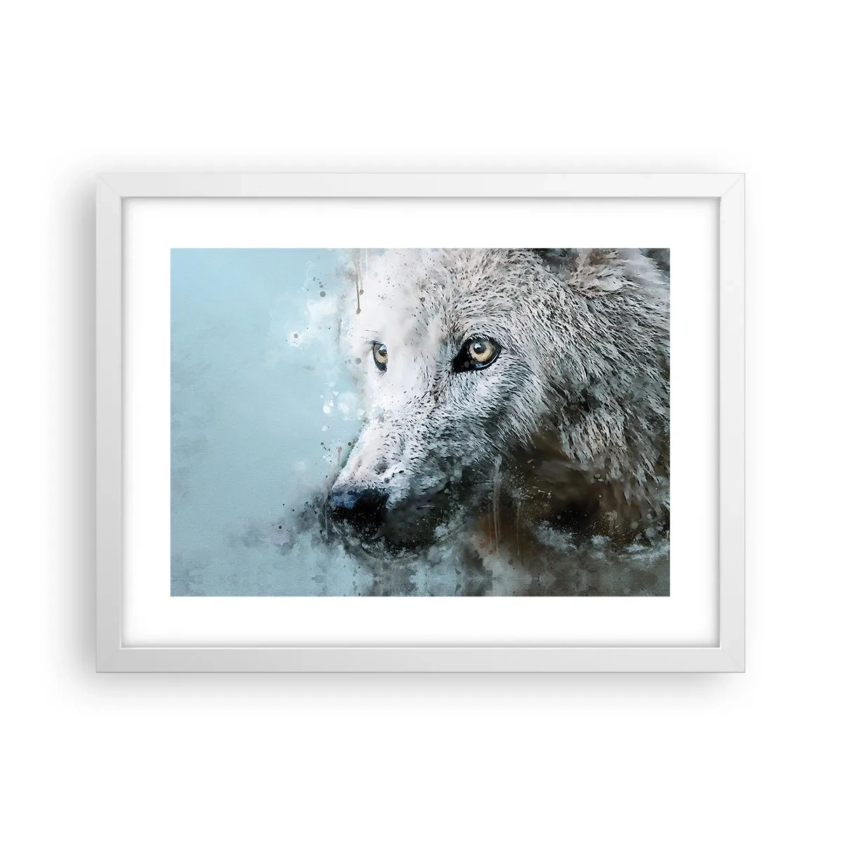 Póster en marco blanco - Conoce el alma del lobo - 40x30 cm