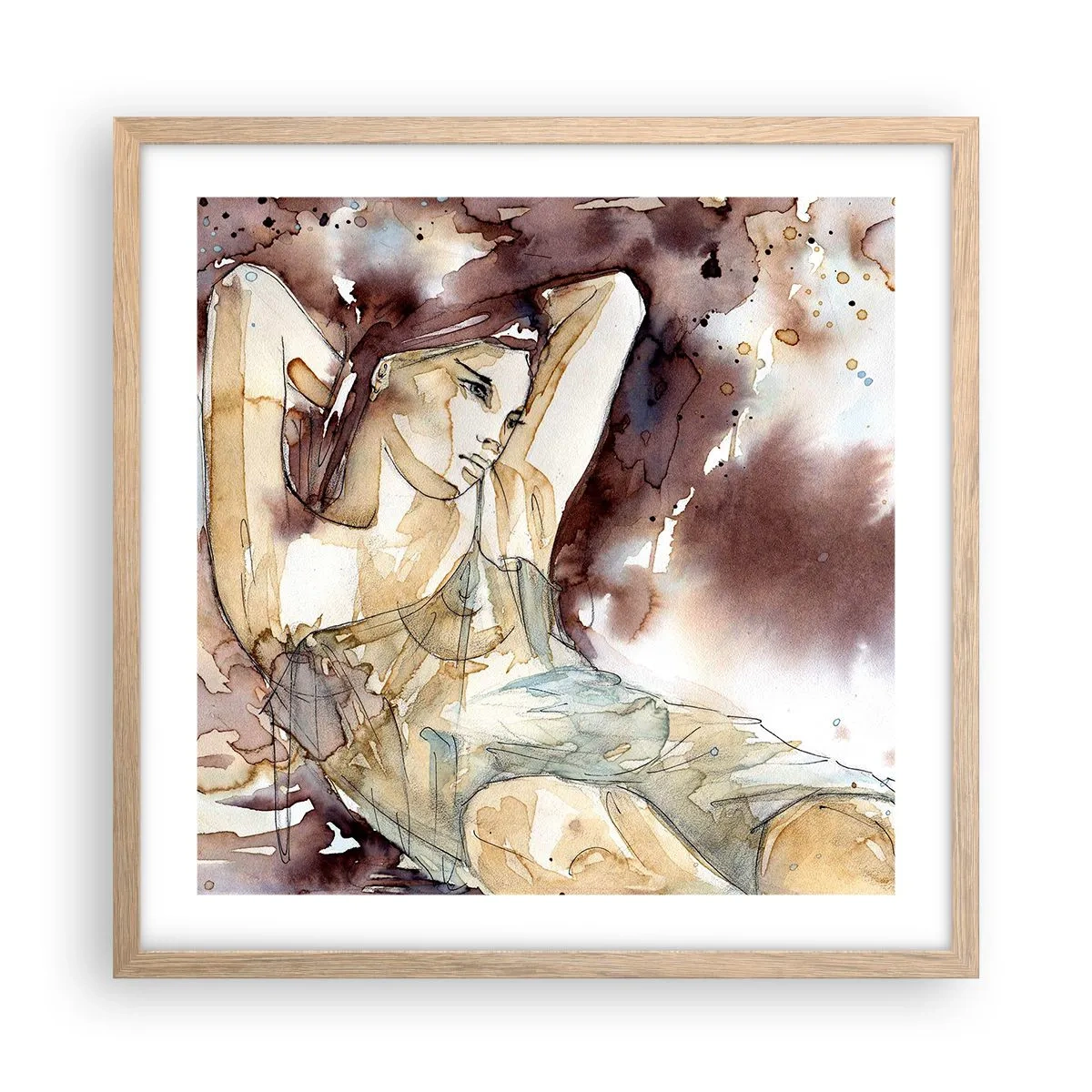 Póster en marco roble claro - En un estado de ánimo armónico - 50x50 cm