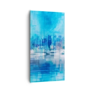 Cuadro sobre lienzo - Impresión de Imagen - La urbe azul - 65x120 cm