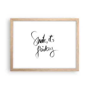 Póster en marco roble claro - La verdadera alegría - 40x30 cm