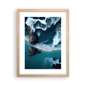 Póster en marco roble claro - Rodeadas por las olas - 30x40 cm