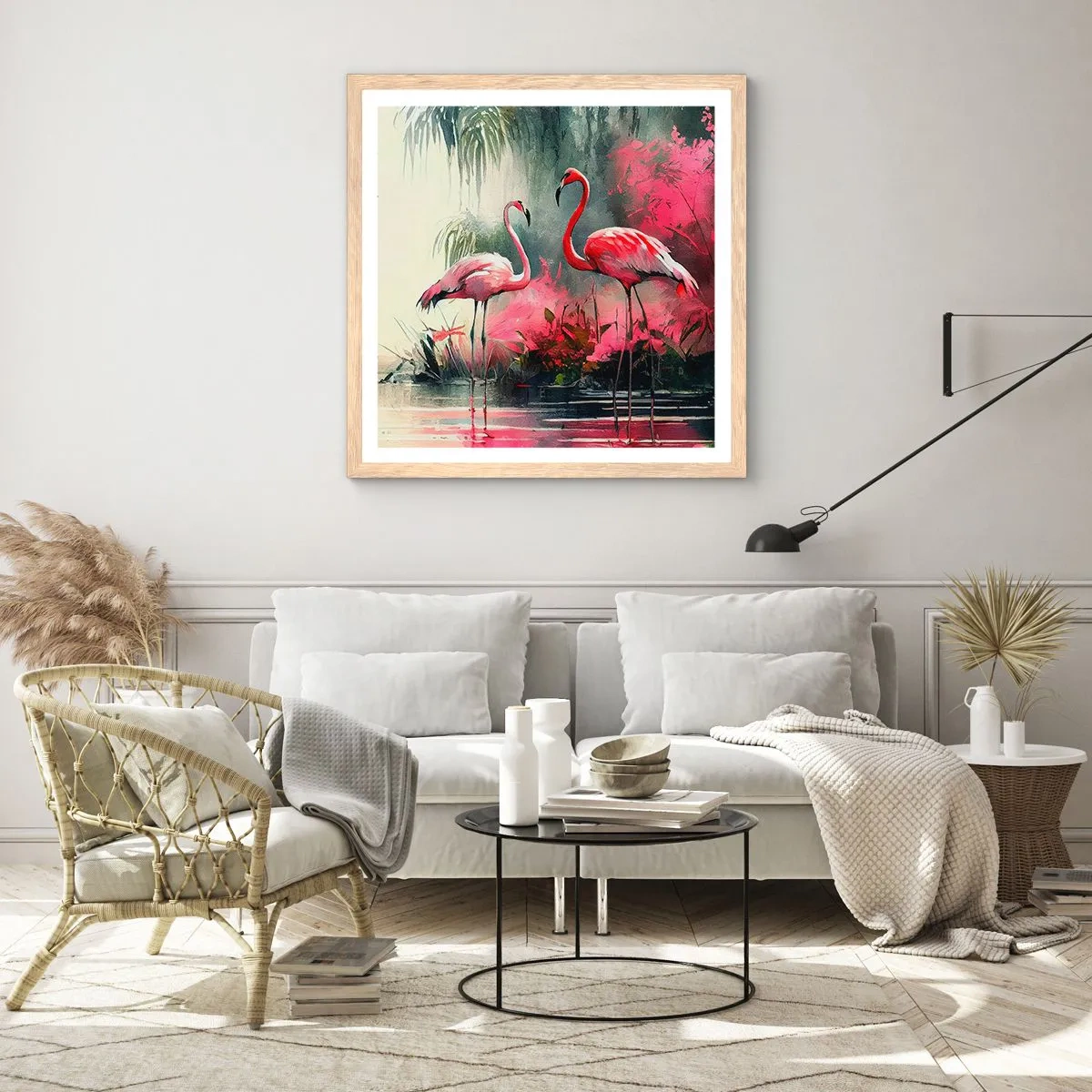 Póster en marco roble claro - Una lección de encanto natural - 50x50 cm