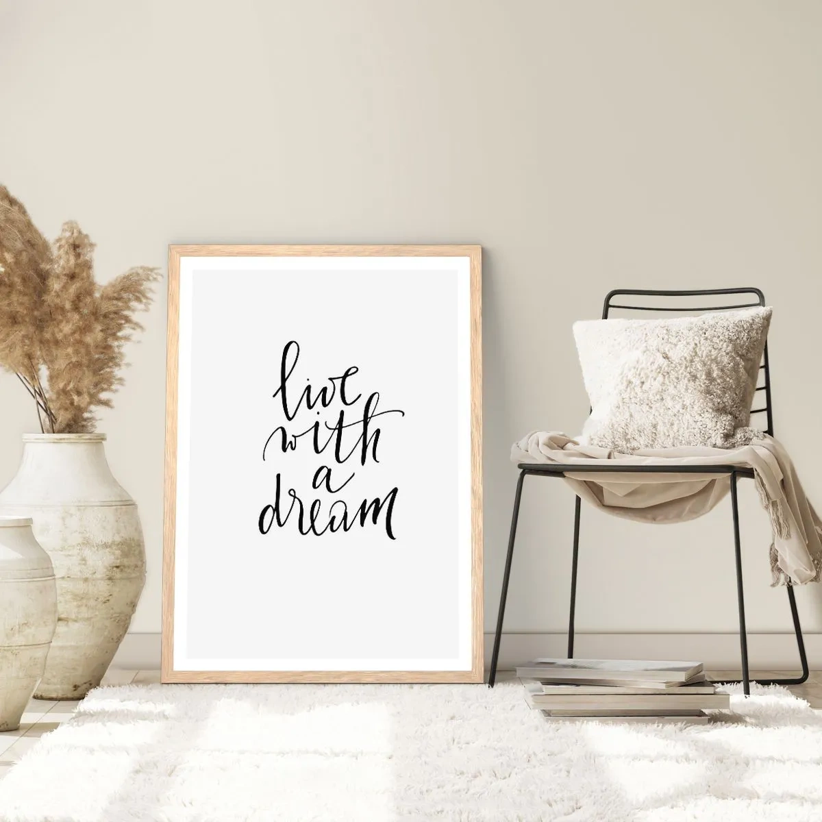 Póster en marco roble claro - Por supuesto - 70x100 cm