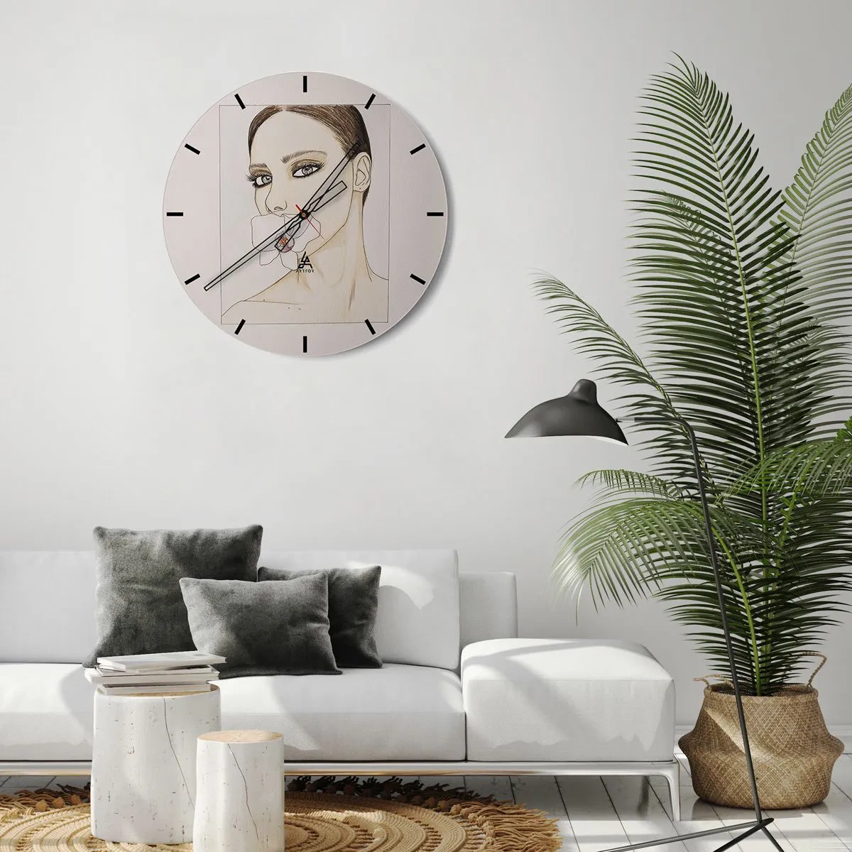 Reloj de pared - Reloj de vidrio - Elegancia y belleza - 30x30 cm
