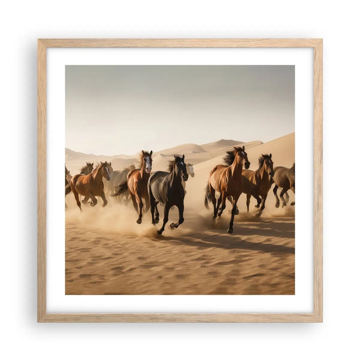 Póster en marco roble claro - Libre como el viento - 50x50 cm