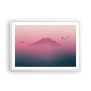 Póster en marco blanco - Sobre las nubes - 70x50 cm