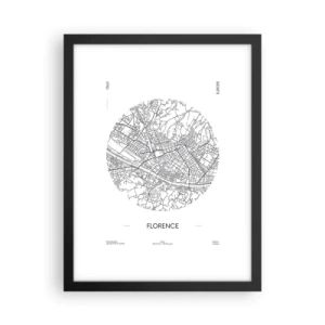 Póster en marco negro - Anatomía de Florencia - 30x40 cm