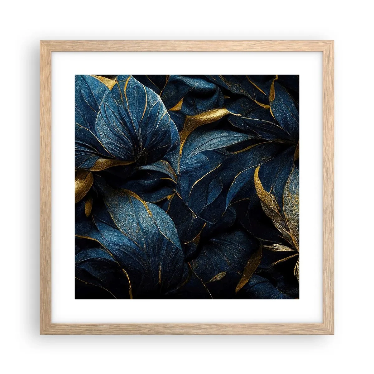 Póster en marco roble claro - Forradas de oro - 40x40 cm