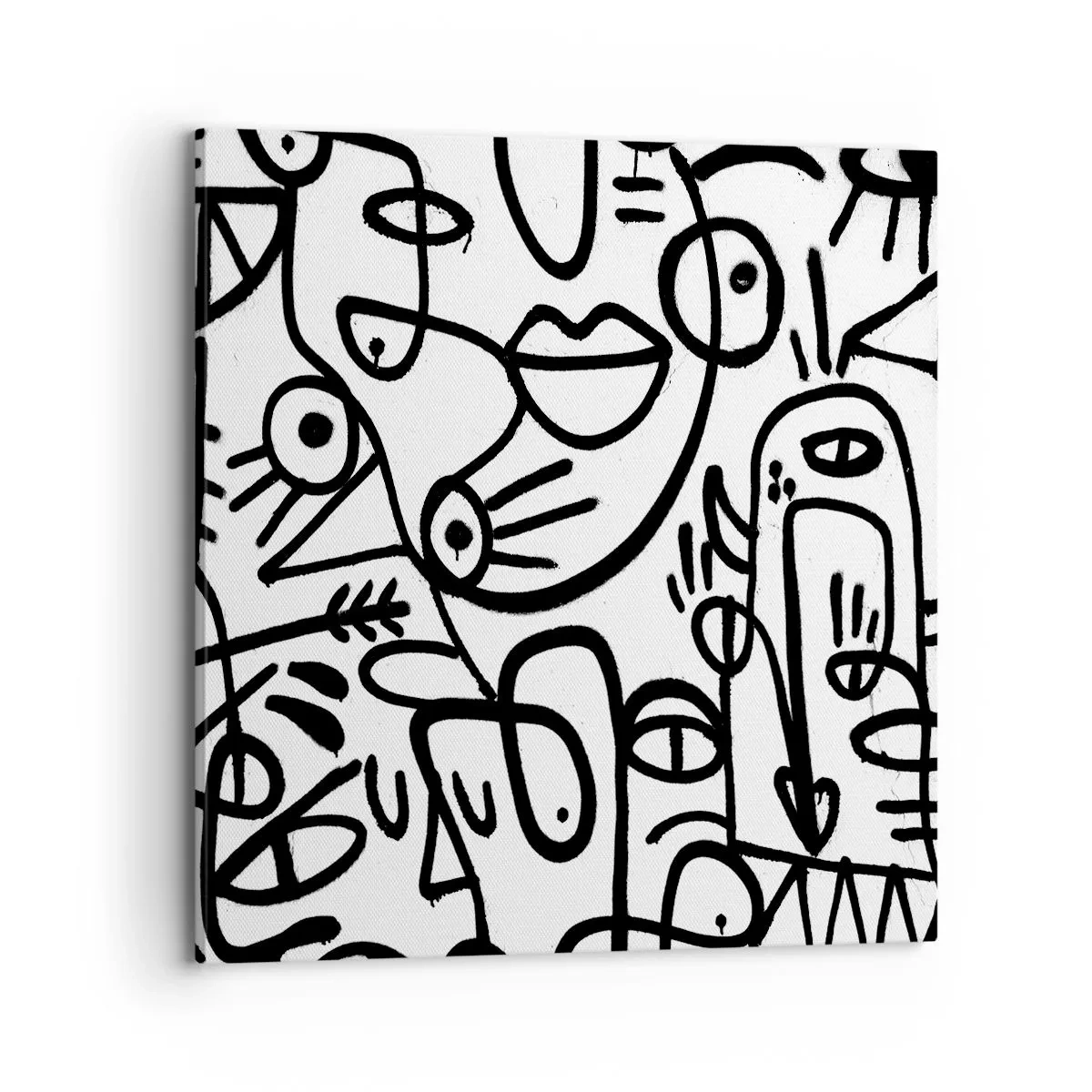 Cuadro sobre lienzo - Impresión de Imagen - Rostros y espejismos - 70x70 cm