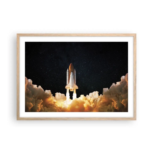 Póster en marco roble claro - ¡Ad astra! - 70x50 cm