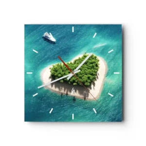 Reloj de pared - Reloj de vidrio - Me encanta el verano - 40x40 cm