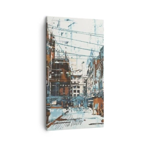 Cuadro sobre lienzo - Impresión de Imagen - El sendero de la ciudad - 45x80 cm