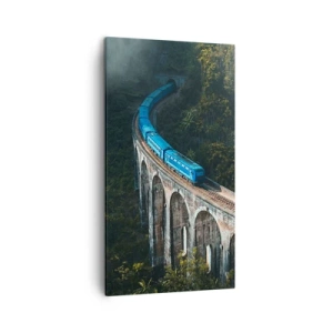 Cuadro sobre lienzo - Impresión de Imagen - Vías sobre la naturaleza - 45x80 cm